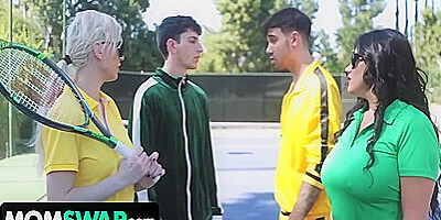 Tennis Game With Slut Stepmoms Leads To Foursome Fuckfest Orgy - Kenzie Taylor & Mona Azar 17 Min