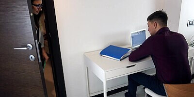 Blonde POV Blowjob my Big Dick and Cum Swallow at the office