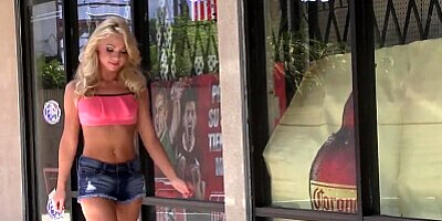 Hot Blonde Sucks Huge Gloryhole Cock!