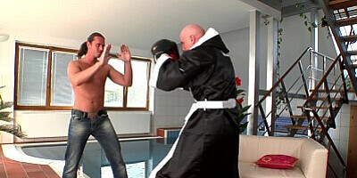 2 Dicks = Hot DP Threesome For Sexy Slim Body Big Tit Euro Whore Meg Laren!