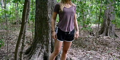 AMATEUR S FUCK IN A FOREST! ALMOST CAUGHT AT THE END