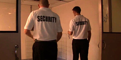 Caged slave whore is ready to get fucked by two dudes today