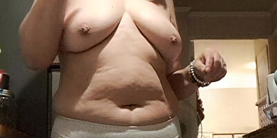 Tidying Up In The Kitchen Eating With Straw Berry, Hot Milf And Hot Step mommy