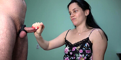 Anna Does A Vibration Ring Test From Xspacecup And Milks Her Husbands Dick While He Kisses Her Feet