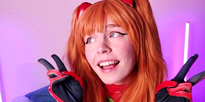 Asuka Langley sucks a fat cock