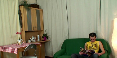 Horny mommy finds a way to get off with a kinky dude