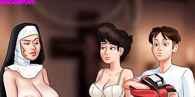 Summertime Saga - Busty MILF With Huge naturals Fucked Hard Curvy MILF with two huge Boobs