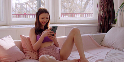 ULTRAFILMS Gorgeous girl Mila Azul getting horny and masturbating gin this video