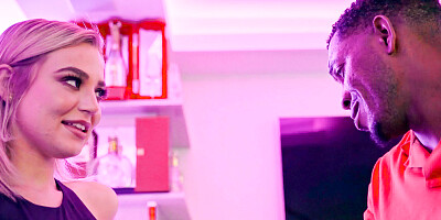 Blake Blossom pleasures cocky black dude on leather couch