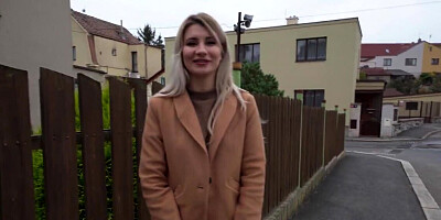 Public seduction of a horny European blondie in POV
