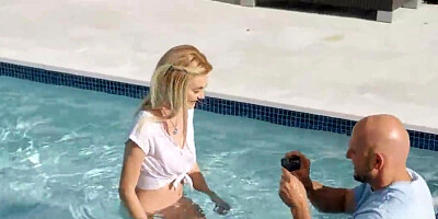 Playful girl teases a full sized human and gets fucked