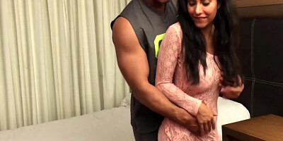 Horny Latin Couple Got Sex In The Shower While Plumber Watches Trough The Door