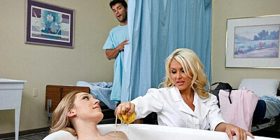 Naughty Lily and Katie's curvy sex