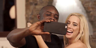 Nasty blonde with long legs desires to get gaped hard