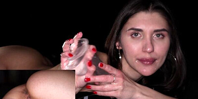 Close-up and multiple orgasms in solo play