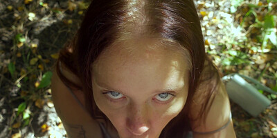 Blowjob And Cum Swallow In Public Park / Pov