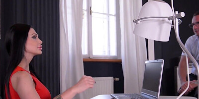 Bimbo secretary is secretly enjoying huge cock inside