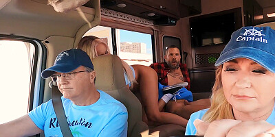 Spicy chick blows a naughty stepdad and fucks with him nicely