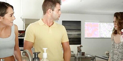 Family Strokes - Horny Step Siblings Get Interrupted While Banging By Their Alluring Stepmother