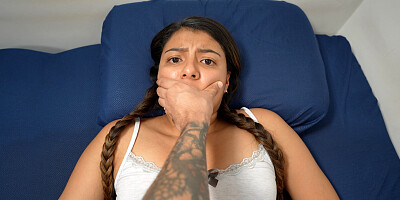 Shh shh don't go screaming! - Stepbrother fucks his petite stepsister...