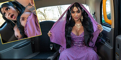 Fake Taxi Bengali nurse takes a big cock in her her tight Asian pussy with her big tits out