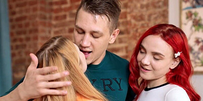 BFFs in a threesome that is bound to make him cum again