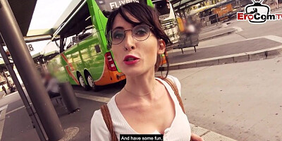 German student picked up and fucked on a real public sex date