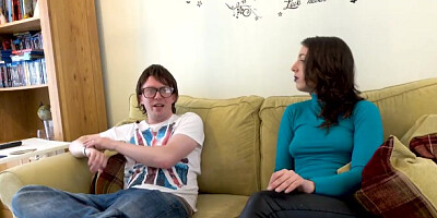 Nerd Pervert featuring Liz Rainbow's handjob action