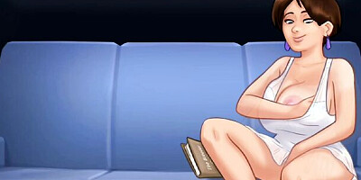 Summertime Saga #90 - Sexy Landlady Caught Her Tenant Jerking Off Offers Her Mature Pussy Instead