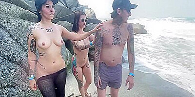 Two Bitches Fucking A Lucky Guy On The Beach 19 Min