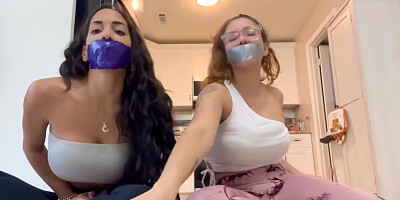 Eden And Violet Self Tape-gagged And Gagtalking