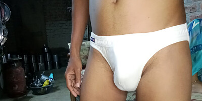 By raising the saree, he beat his wife with a and her and spilled semen on her
