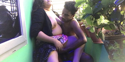 Bhabhi and Devar have romantic sex on the balcony.