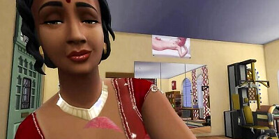 Hindi version - Desi young boy fucked Laxmi Aunty in shower - Wickedwhims