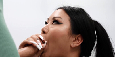 POV fuck for juicy Asian Connie Perignon in the toilet