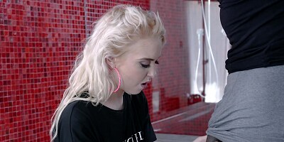 Pale blonde is having her limits tested by the long black prince