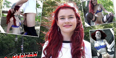 German Scout - Redhead Football Fan Mia May Pickup for Anal Fuck at Viewing