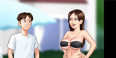 Summertime Saga #85 - Sex Around The Pool With Hot Busty MILF