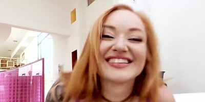 Redheaded girl wtih great feet thinks about hard cocks