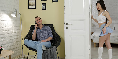 Petite chick Lizi Vogue gets brutally fucked on the chair