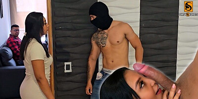 BIG ASS LATINA FUCKS BURGLAR WITH BIG COCK