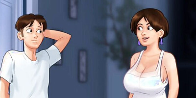 Summertime Saga #98 -He Got CAUGHT Fucking Landlady's MILF friend