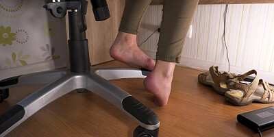 Worship My Sexy Feet In Worn Sandals Under Table