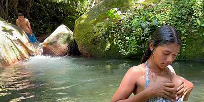 I Masturbate Watching an Unknown Latina Girl While She Takes a Dip in the Lake and I End up Giving Her a Rich Fuck