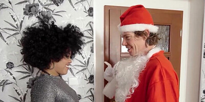 Santa uses huge cock to dominate that gorgeous pussy