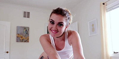 Stepsister with a pretty face working on that juicy dong