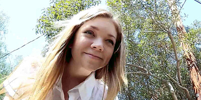 Skinny Girl with Hairy Pussy tricked to Whitezilla Fuck by Huge Cock Classmate