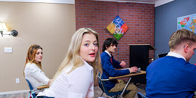 Horny girls are being shown in a wild classroom compilation