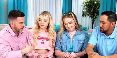 Foursome pleasure with the most adorable stepdaughters