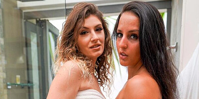 Beautiful Betzz and Candice Demellza at stripping xxx